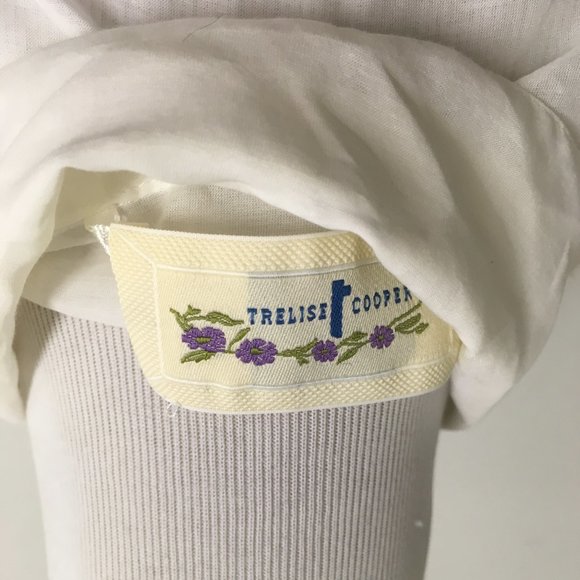 Trelise Cooper white sheer gauze cotton shirt M L - Picture 6 of 6
